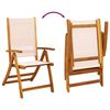 vidaXL Folding Garden Chair Set of 4 Cream Solid Acacia wood, Textilene