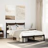 vidaXL Bed Frame Brown Oak Steel, Engineered Wood Full Bed Frame