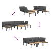 vidaXL Garden Sofa Set Black, Anthracite
