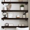 vidaXL Wall Shelf Dark Brown Solid Oak Wood 31.5 x 3.9 x 2.4 in Durable