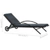 vidaXL Sun Lounger Anthracite PE rattan 78.7 in long and 25.6 in wide