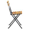 vidaXL Garden Chair Set of 8 Natural wood, Black Solid Acacia wood