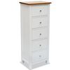 vidaXL Tall Chest of Drawers 17.7"x12.6"x45.3" Solid Oak Wood
