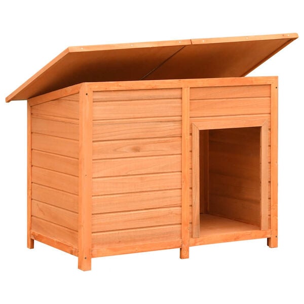 vidaXL Dog House Brown, Green Solid pine wood 47.2 x 30.3 x 33.9 in