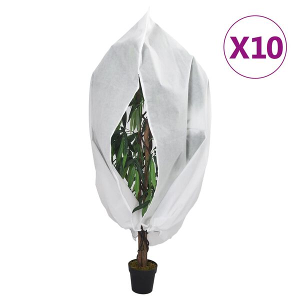 vidaXL Plant Fleece Covers with Zip 10 pcs 0.77 oz/ft² 5.1x5.1'
