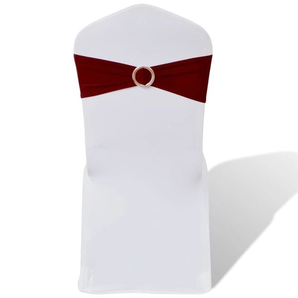 vidaXL Chair Ribbon Set of 25 Bordeaux Polyester, Elastane