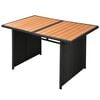 vidaXL Outdoor Dining Set Black and Brown PE rattan, WPC, Polyester, Steel