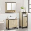 vidaXL Bathroom Furniture Set Sonoma Oak Engineered Wood, Metal, Glass