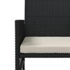 vidaXL Garden Sofa Black PE rattan, powder-coated steel 2-Seater