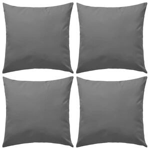vidaXL Outdoor Pillow Set of 4 Grey Polyester 17.7 x 17.7 in