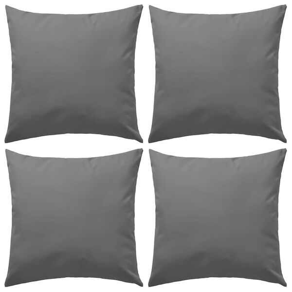 vidaXL Outdoor Pillow Set of 4 Grey Polyester 17.7 x 17.7 in