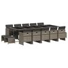 vidaXL Garden Dining Set Grey PE Rattan 15 Piece Set Foldable