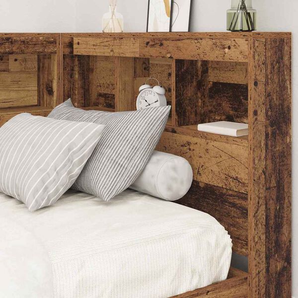 vidaXL Storage Headboard with Shelf Old Wood 29.53 in Engineered Wood
