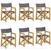 vidaXL Folding Garden Chair Set of 6 Dark grey