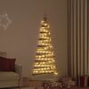 vidaXL Christmas Tree with 80 LEDs Natural 59.1" Solid Ash wood