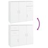 vidaXL Sideboard White Engineered Wood 35.8 in x 11.6 in x 29.5 in