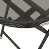 vidaXL Bistro Set Black Poly rattan Small Foldable Bistro Set Round