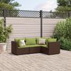 vidaXL Patio Lounge Set Brown and Green PE rattan, powder-coated steel