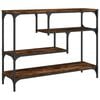 vidaXL Console Table Smoked Oak Engineered wood, metal Narrow