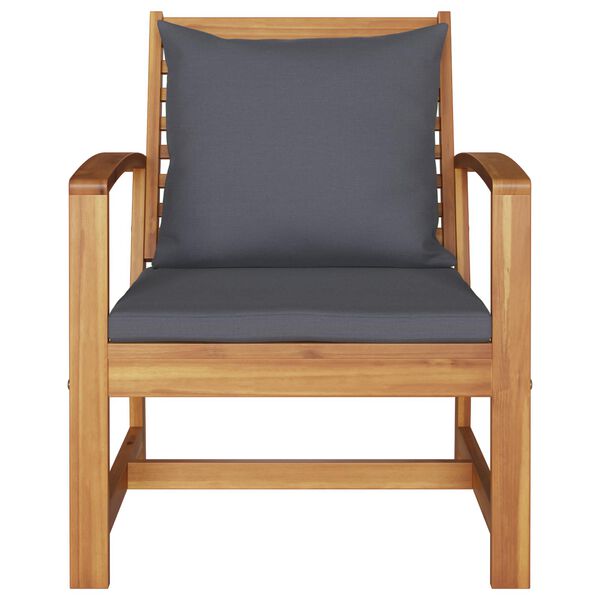 vidaXL Chair with Cushion 2 pcs Brown and Dark Grey 110 x 65 x 76.5 cm