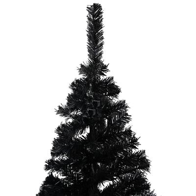 vidaXL Artificial Pre-lit Christmas Tree with Ball Set Black 94.5" PVC