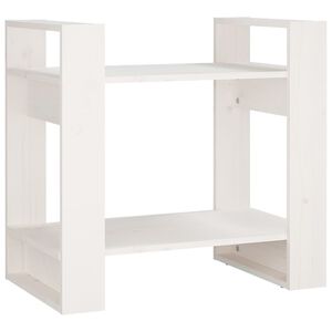 vidaXL Book Cabinet White Solid pine wood Compact Book Cabinet