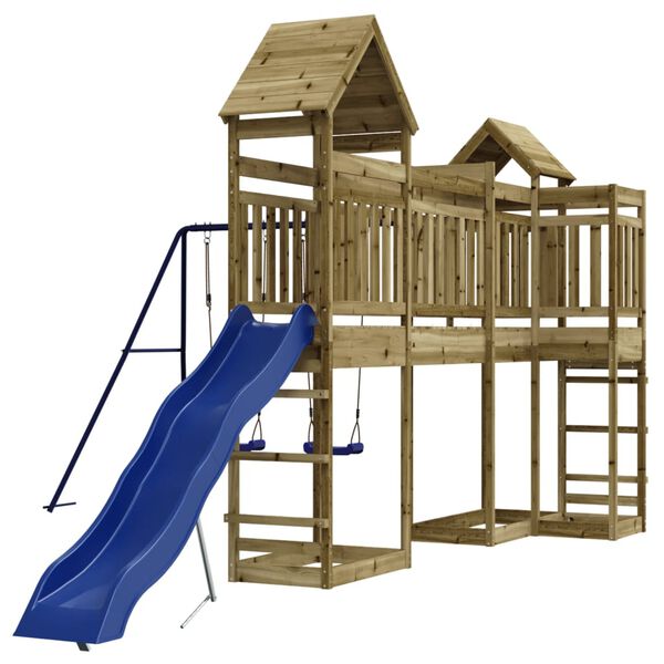 vidaXL Outdoor Playset Pine, Blue Pressure treated pinewood, Polypropylene