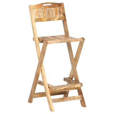 vidaXL Folding Patio Bar Chairs 2 pcs Solid Mango Wood