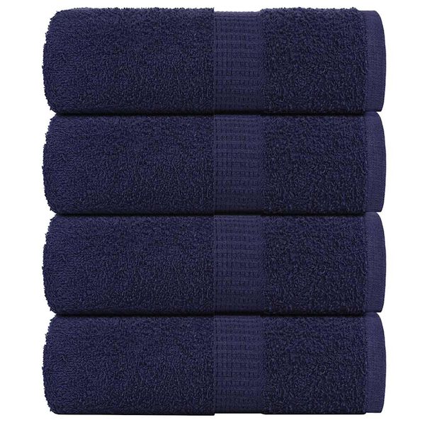 vidaXL Guest Towel Set of 4 Navy blue 100% cotton 11.8 x 19.7 in