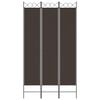 vidaXL 3-Panel Room Divider Brown 47.2"x86.6" Fabric