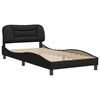vidaXL Bed Frame Black Faux leather Twin Bed Frame Rectangular