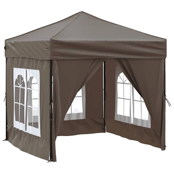 vidaXL Party Tent Taupe 210D oxford fabric 6.6 x 6.6 ft Foldable