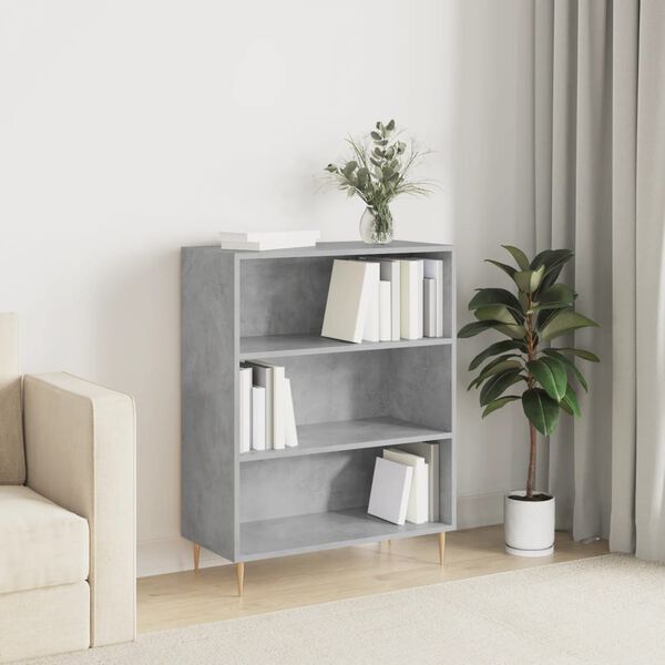 vidaXL Bookcase Concrete grey Engineered wood Medium Bookcase