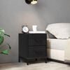vidaXL Bedside Cabinet Black Solid pinewood, engineered wood, metal Medium