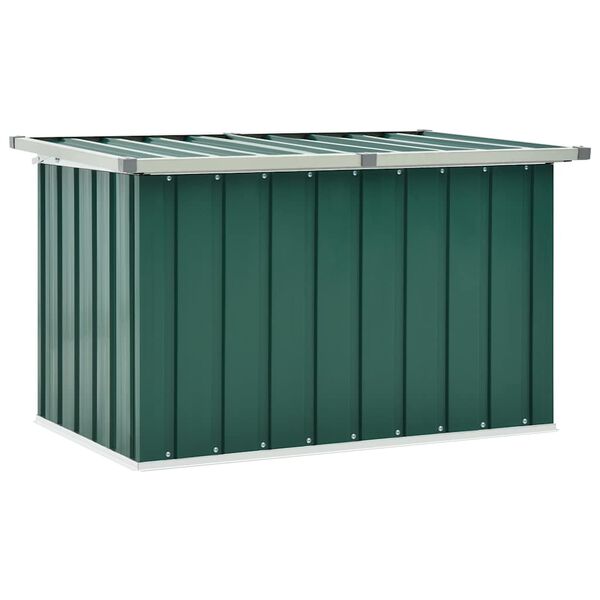 vidaXL Storage Box Green Galvanized steel, Plastic Standard