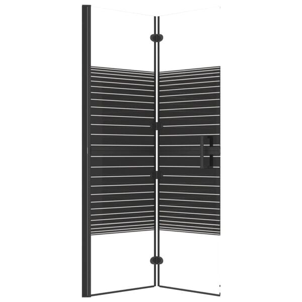 vidaXL Folding Shower Enclosure ESG 39.4"x55.1" Black