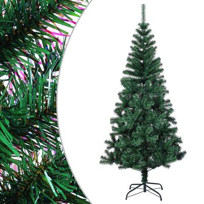 vidaXL Artificial Christmas Tree with Iridescent Tips Green 4 ft PVC