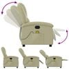 vidaXL Massage Recliner Chair Cream Real leather, metal, plywood Standard