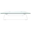 vidaXL Monitor Stand White 31.5"x13.8"x3.1" Tempered Glass and Metal