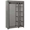 vidaXL Folding Wardrobe Gray Fleece fabric cover and steel frame
