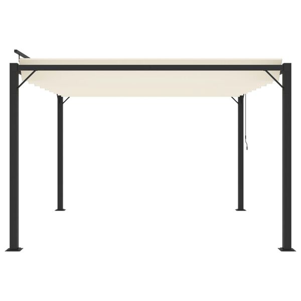 vidaXL Gazebo Cream PA coated 100% polyester fabric, aluminum 10x10 ft