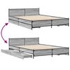 vidaXL Bed Frame Grey Sonoma Engineered wood King Size Bed Frame