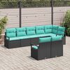 vidaXL Sofa Set 8 pcs Black Poly Rattan