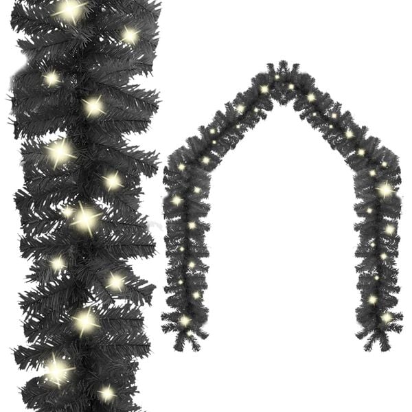 vidaXL Garland Black PVC 32.8 Feet Christmas Garland Other