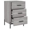 vidaXL Bedside Cabinet Grey Sonoma Engineered wood, Iron Medium