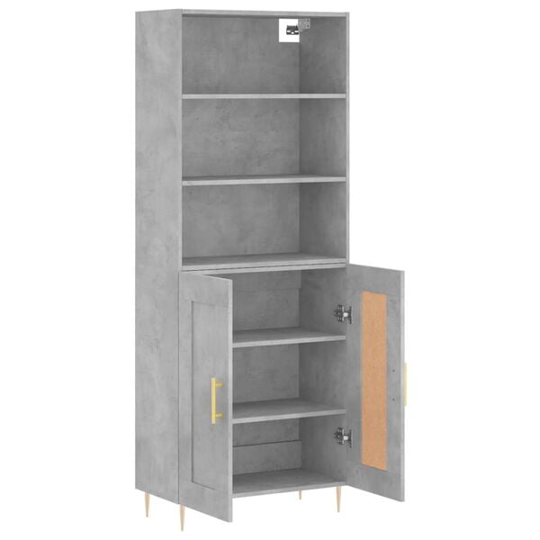 vidaXL Highboard Concrete grey Engineered wood, metal Large Highboard