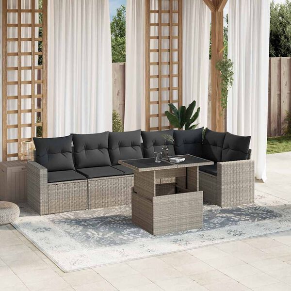 vidaXL Garden Sofa Set Light Grey, Anthracite