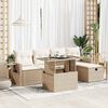 vidaXL Garden Sofa Set Beige with Cream White Cushions