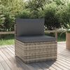 vidaXL Middle Sofa Grey PE rattan 22.4x22.4x22.0 in Adjustable Feet