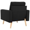 vidaXL Armchair Black Fabric (100% polyester), solid pine wood, rubberwood